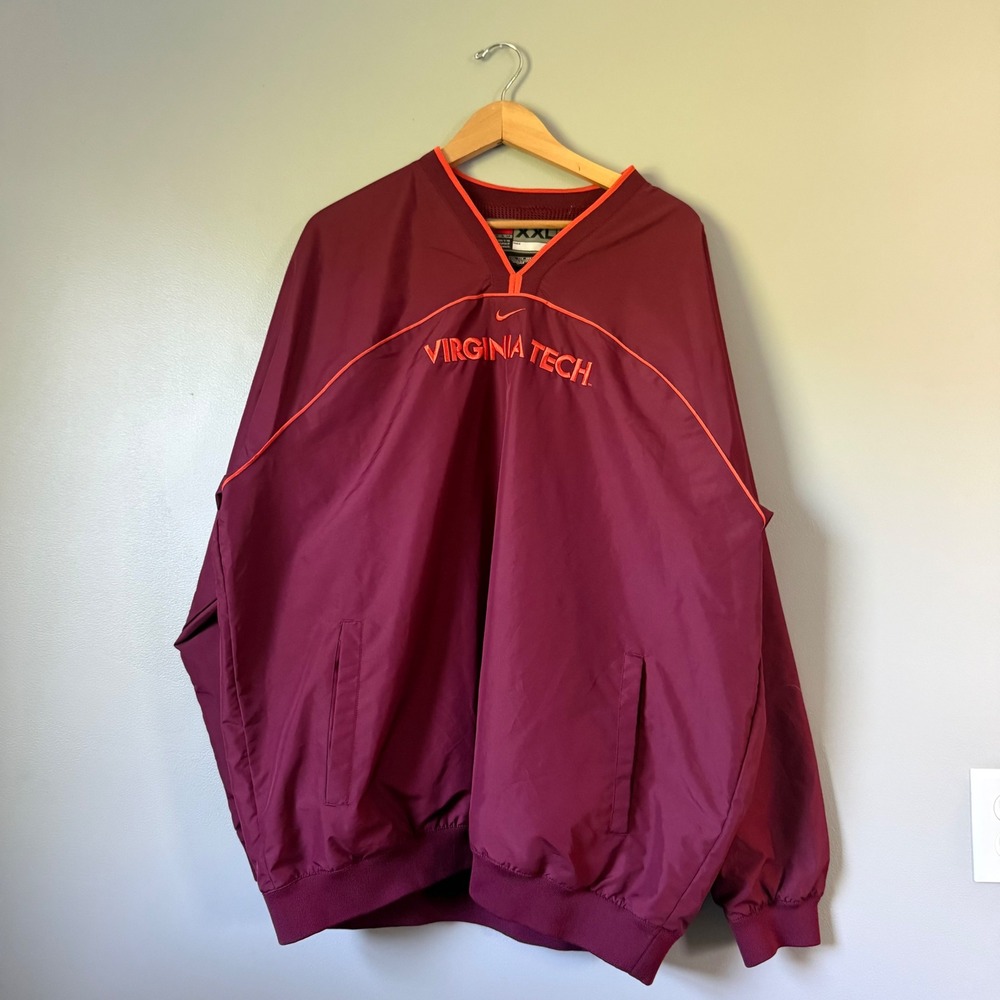 Vintage Nike Virginia Tech Hokies Center Swoosh Pullover Windbreaker XXL
